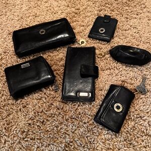 Nordstrom’s Italian Perlina leather wallet, check book, keychain, coin purse